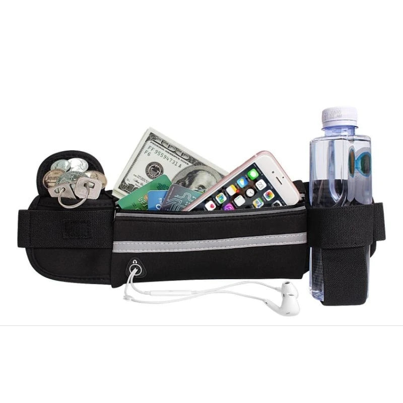 Unisex Reflective Running Belt | Adjustable Neoprene Waist Pack for Phone, Keys & Money