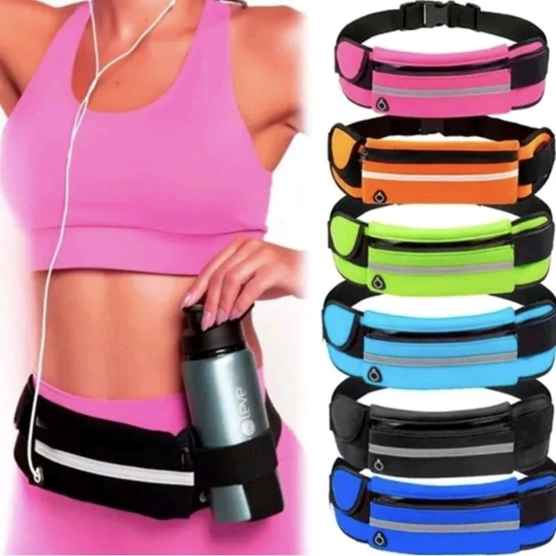 Unisex Reflective Running Belt | Adjustable Neoprene Waist Pack for Phone, Keys & Money