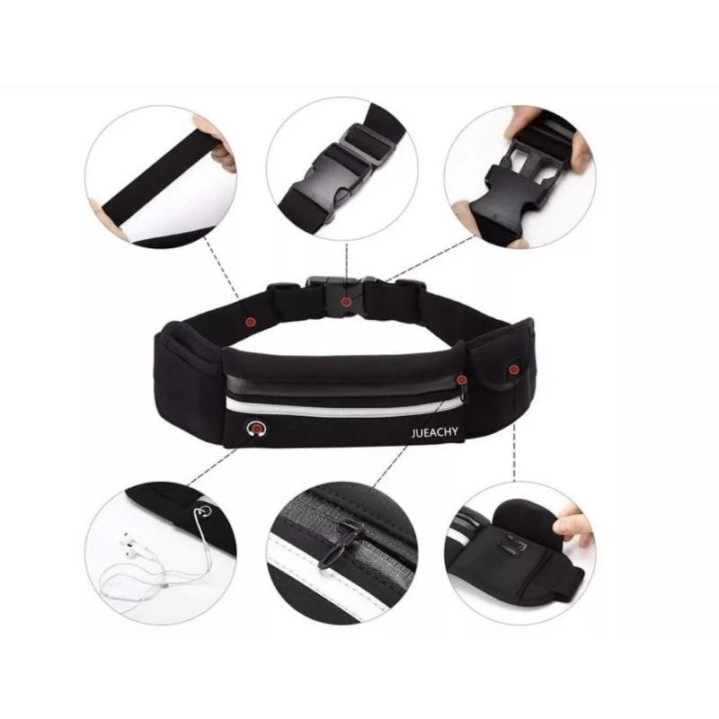 Unisex Reflective Running Belt | Adjustable Neoprene Waist Pack for Phone, Keys & Money