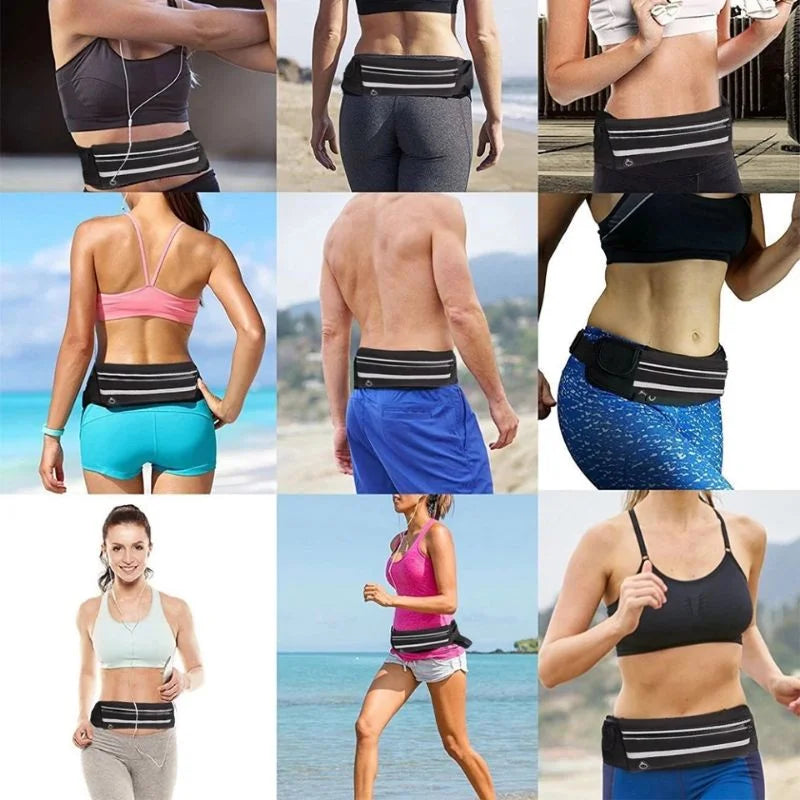 Unisex Reflective Running Belt | Adjustable Neoprene Waist Pack for Phone, Keys & Money