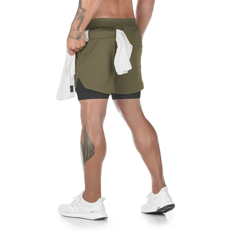 Men’s 2-in-1 Running Shorts | Quick-Dry Summer Gym & Training Shorts