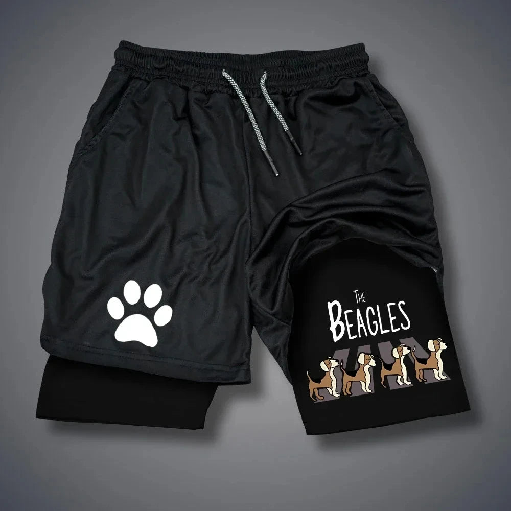 Men’s Running Shorts with Dog Print | Quick-Dry Animal Patterned Gym & Fitness Wear