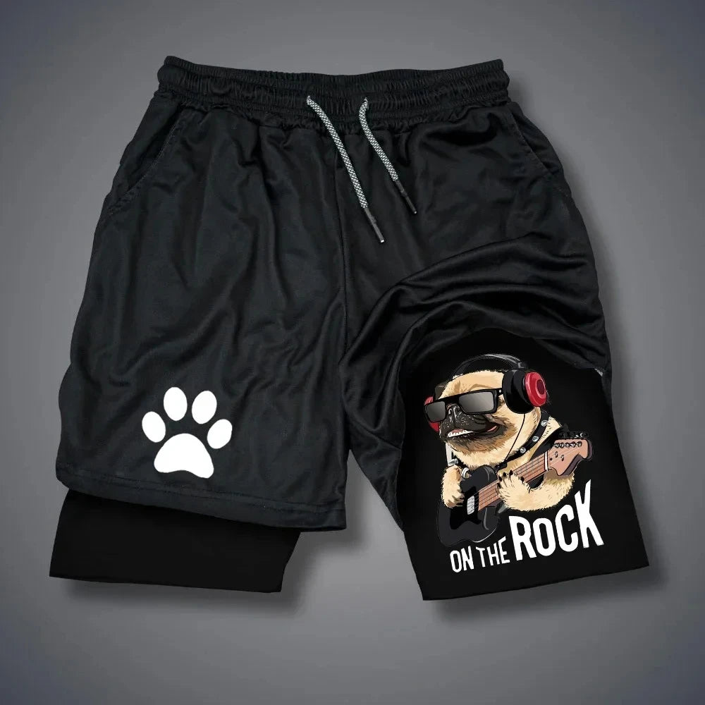 Men’s Running Shorts with Dog Print | Quick-Dry Animal Patterned Gym & Fitness Wear