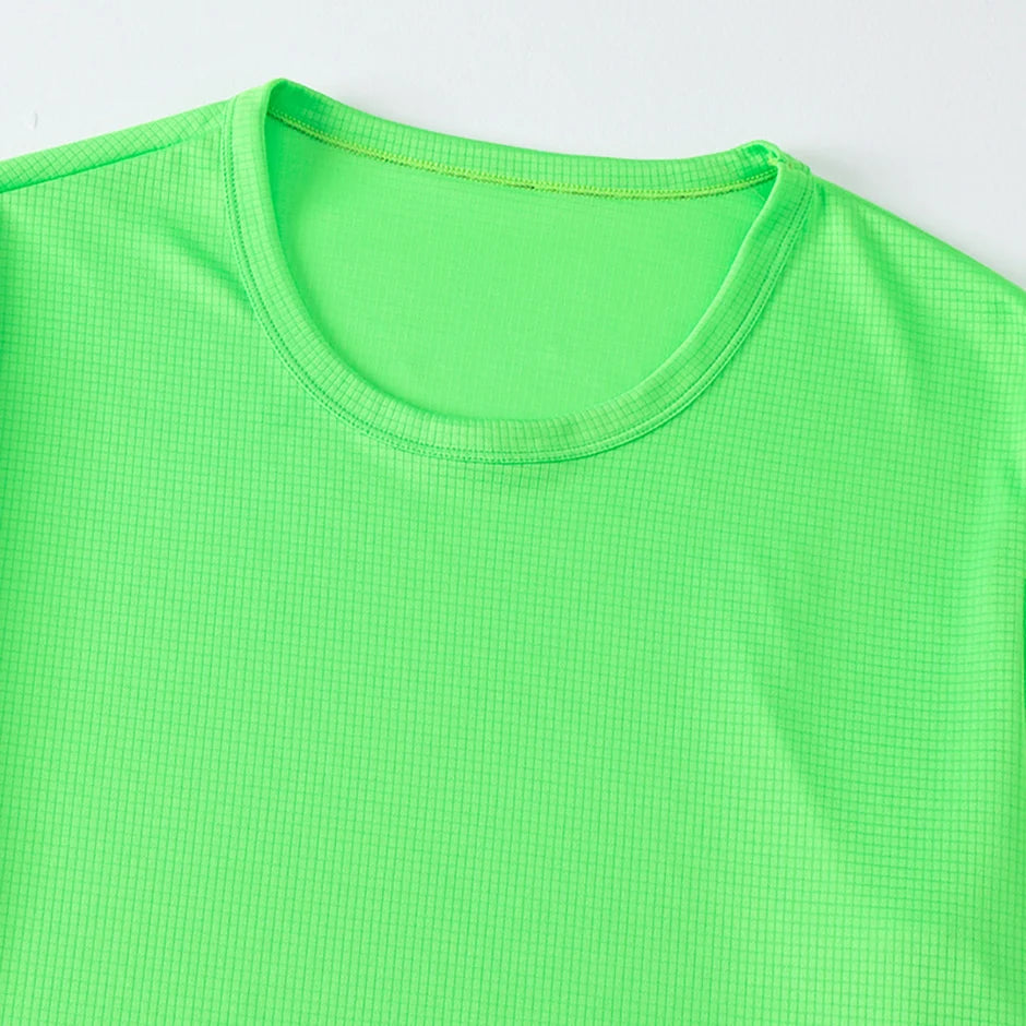 Men’s Solid Color Waffle Sports Shirt | Short Sleeve Running & Training Top