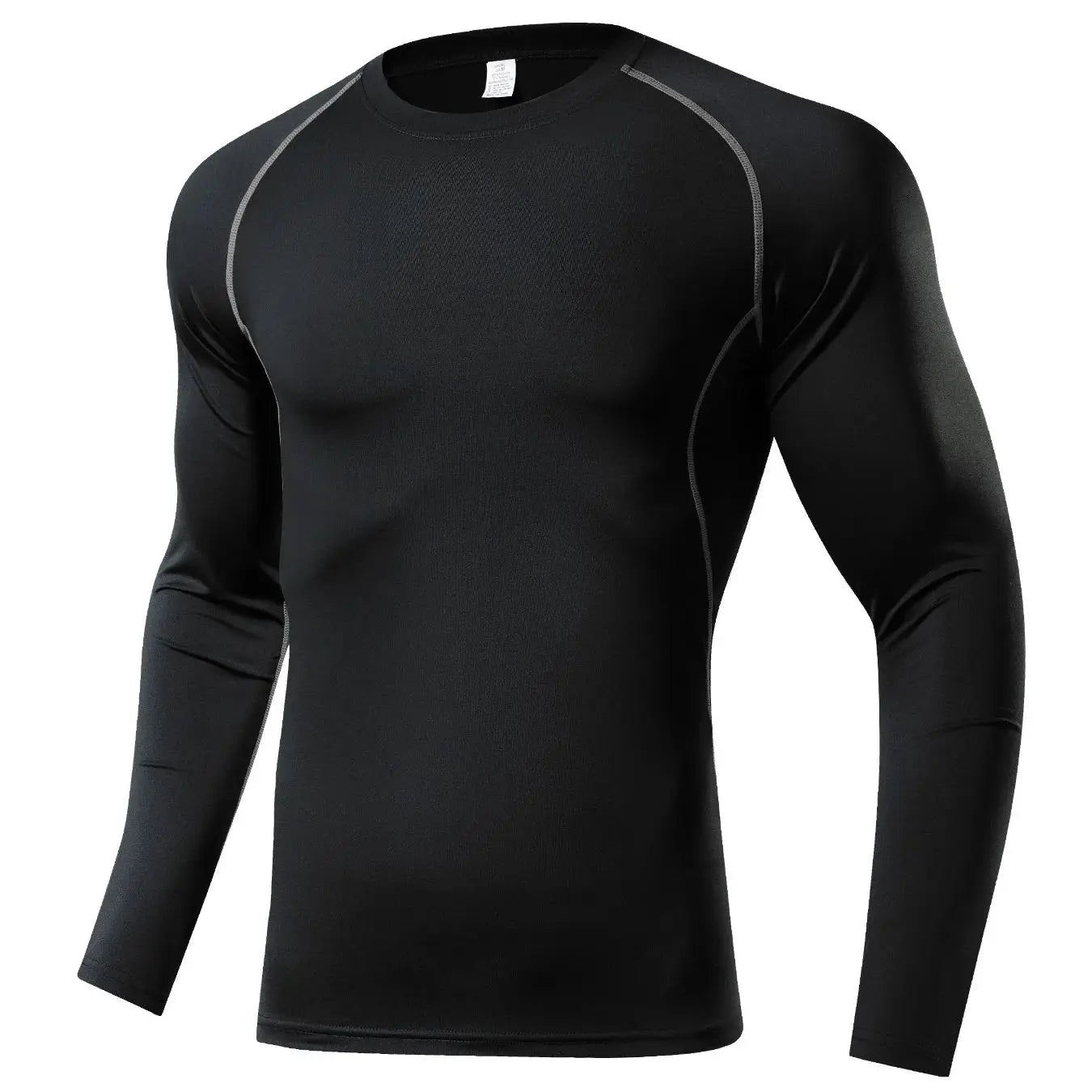 Men’s Fitness Long Sleeve Sweatshirt | Tight Round Neck Gym & Jogging Top