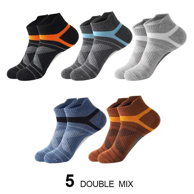 5-Pack Men’s Breathable Socks | Casual Cotton Ankle Socks for Running & Fitness