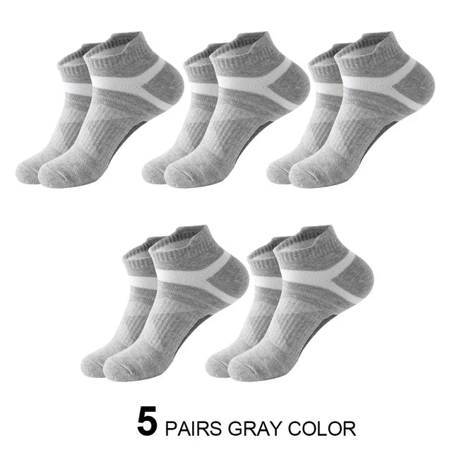 5-Pack Men’s Breathable Socks | Casual Cotton Ankle Socks for Running & Fitness