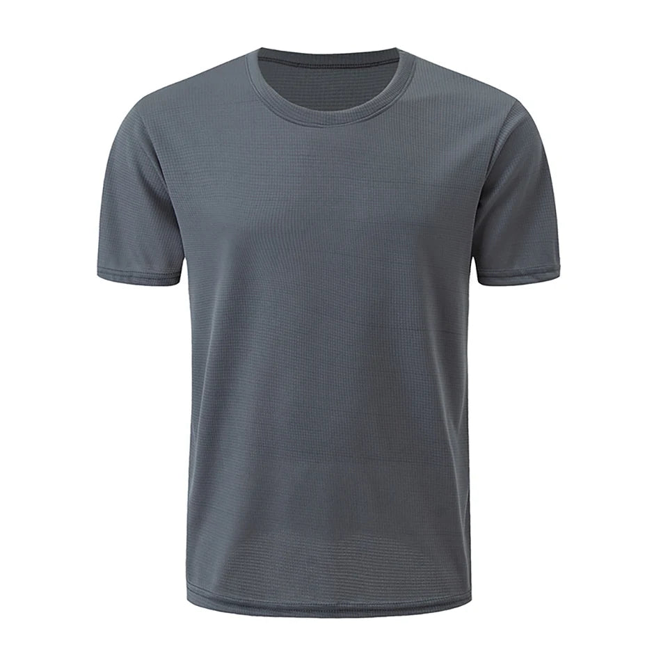 Men’s Solid Color Waffle Sports Shirt | Short Sleeve Running & Training Top