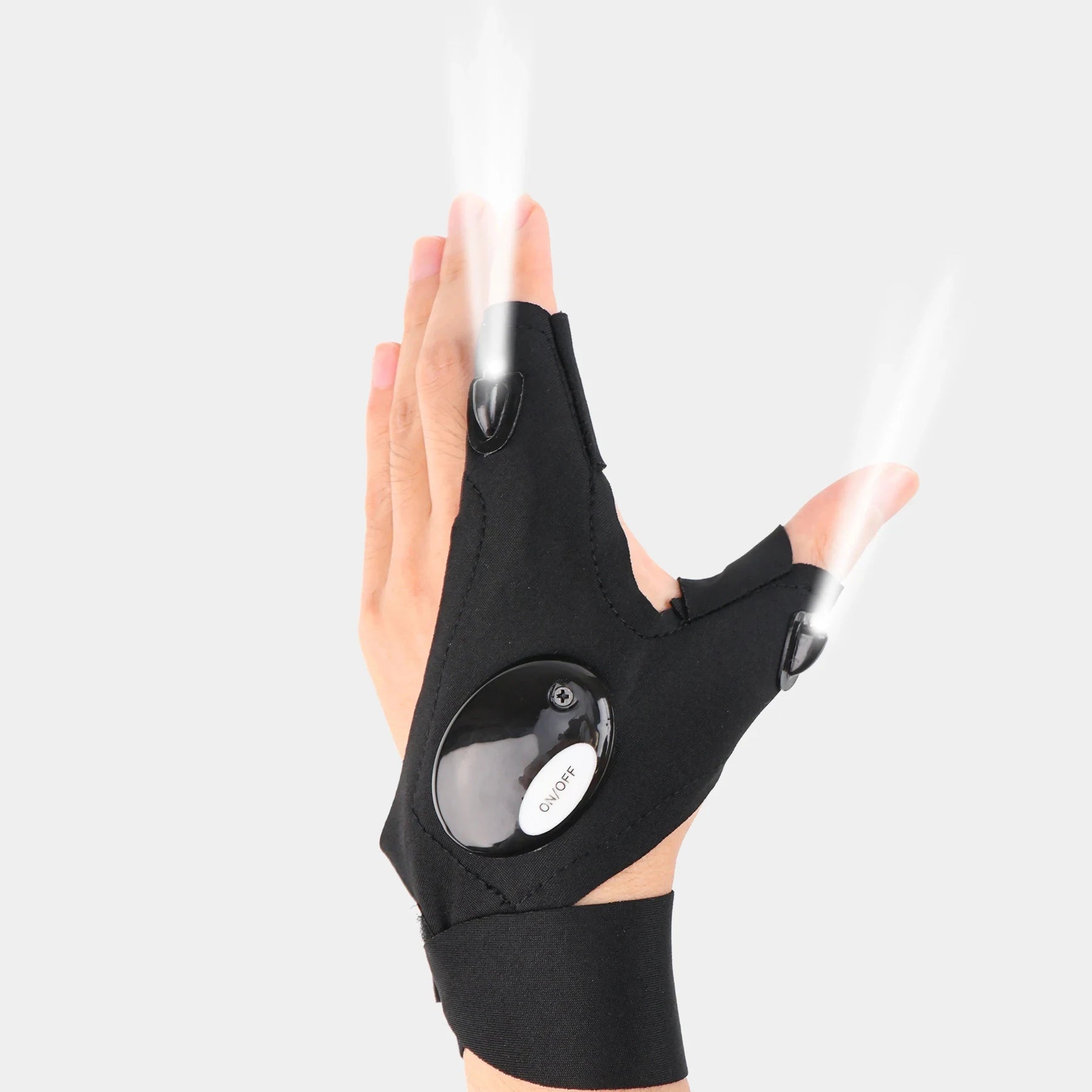Waterproof LED Flashlight Gloves | Half Finger Design for Fishing, Biking & Night Running