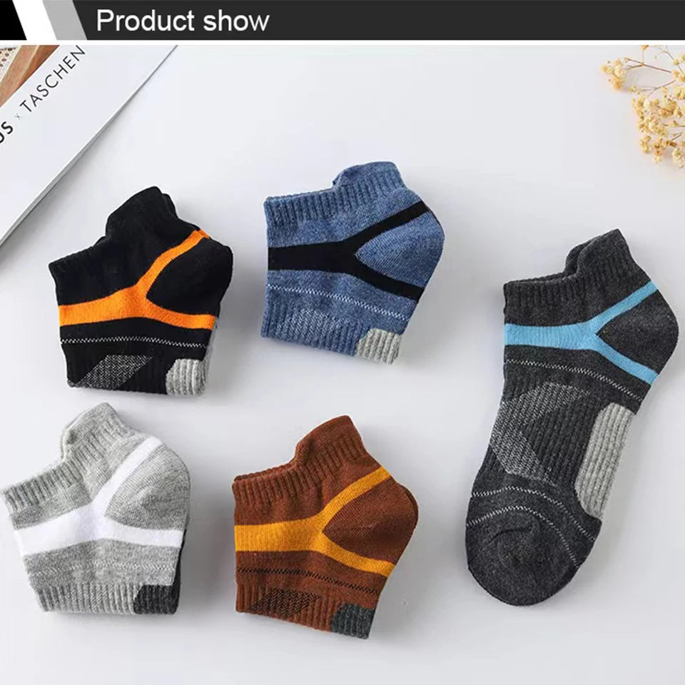 5-Pack Men’s Breathable Socks | Casual Cotton Ankle Socks for Running & Fitness