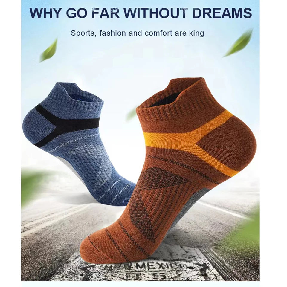 5-Pack Men’s Breathable Socks | Casual Cotton Ankle Socks for Running & Fitness