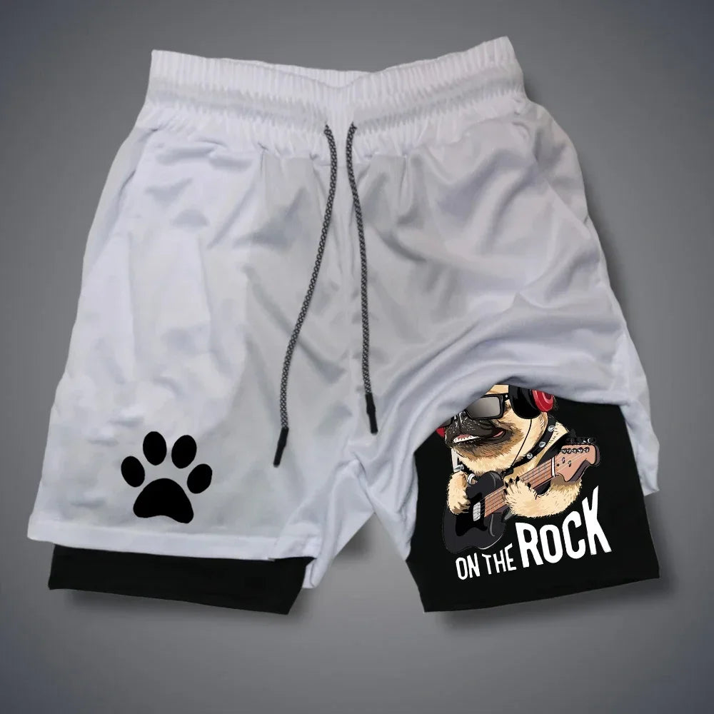 Men’s Running Shorts with Dog Print | Quick-Dry Animal Patterned Gym & Fitness Wear