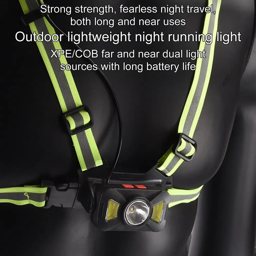 LED Running Vest with Rechargeable Battery | Ultra Bright Night Running Light, 65° Adjustable Beam