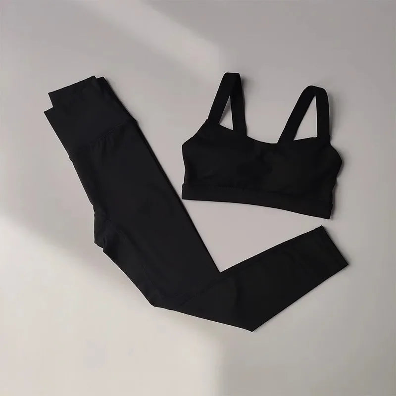 Women’s Seamless Yoga Set | Sports Bra & High Waist Leggings/Shorts Gym Outfit