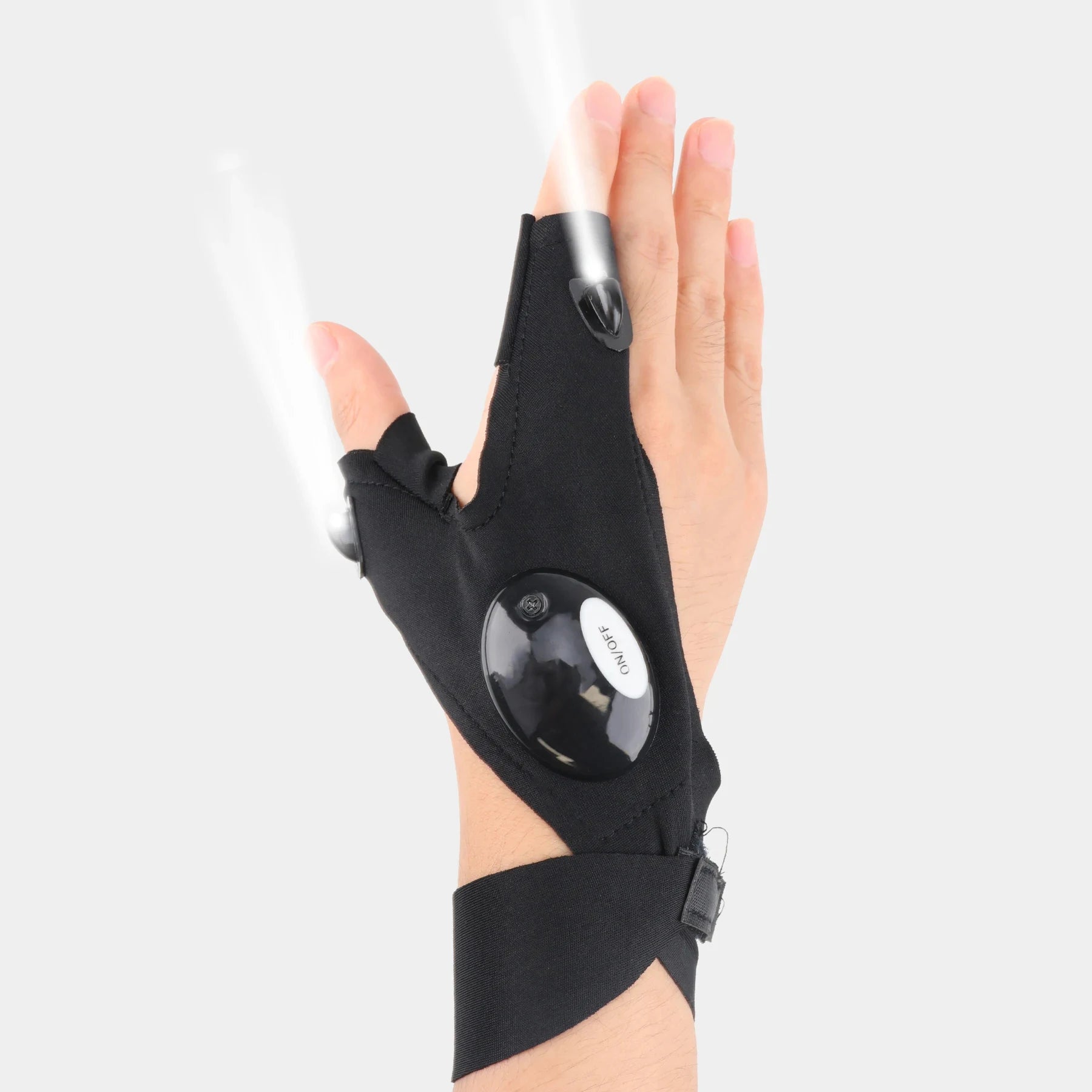 Waterproof LED Flashlight Gloves | Half Finger Design for Fishing, Biking & Night Running