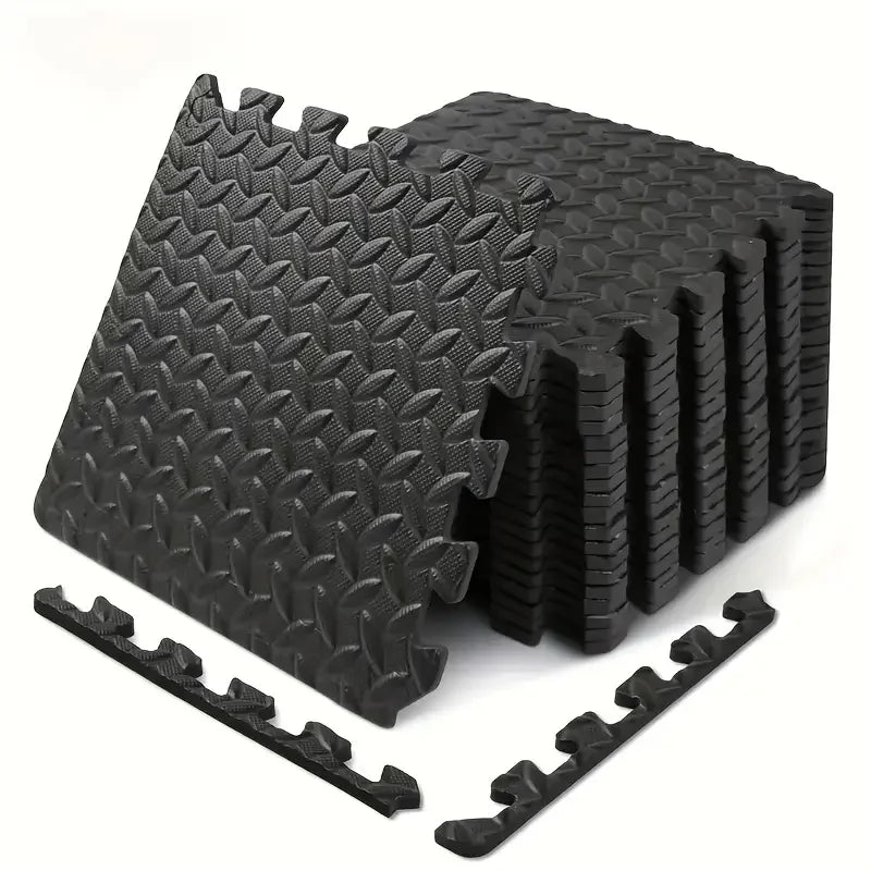 Interlocking Gym Mats 16-Piece Set | Waterproof Non-Slip Yoga & Training Floor Tiles