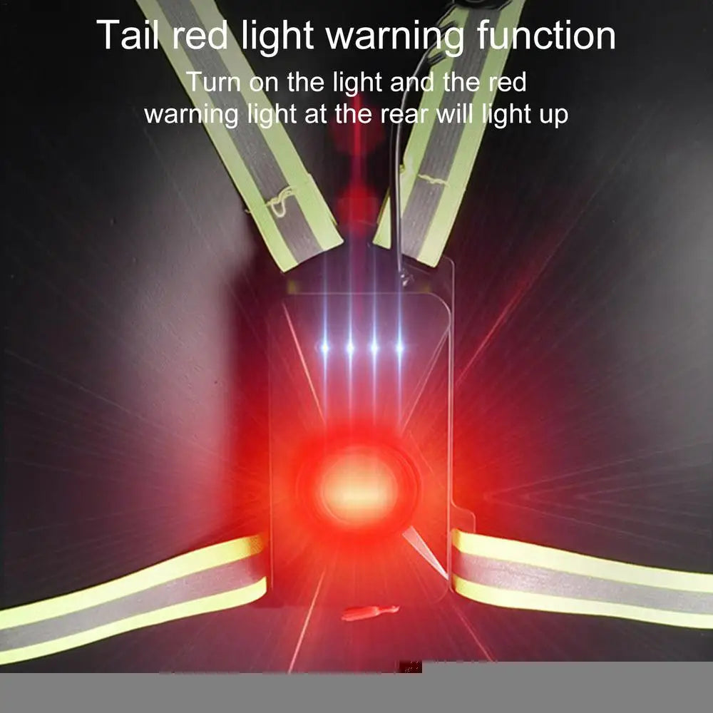 LED Running Vest with Rechargeable Battery | Ultra Bright Night Running Light, 65° Adjustable Beam