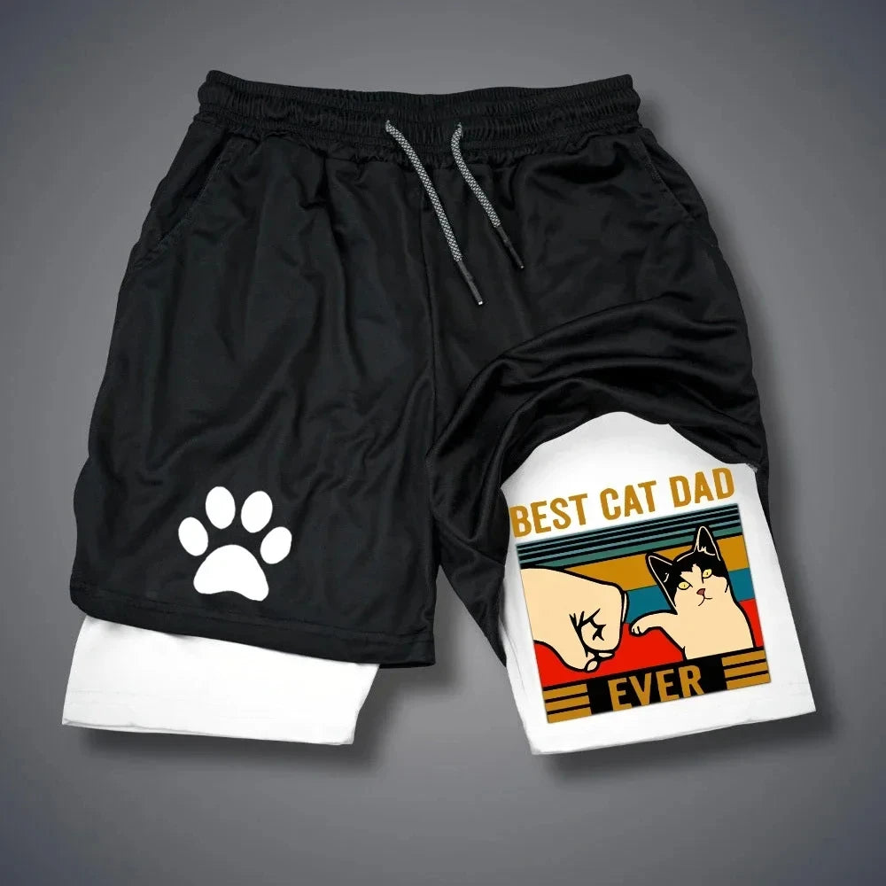Men’s Running Shorts with Dog Print | Quick-Dry Animal Patterned Gym & Fitness Wear
