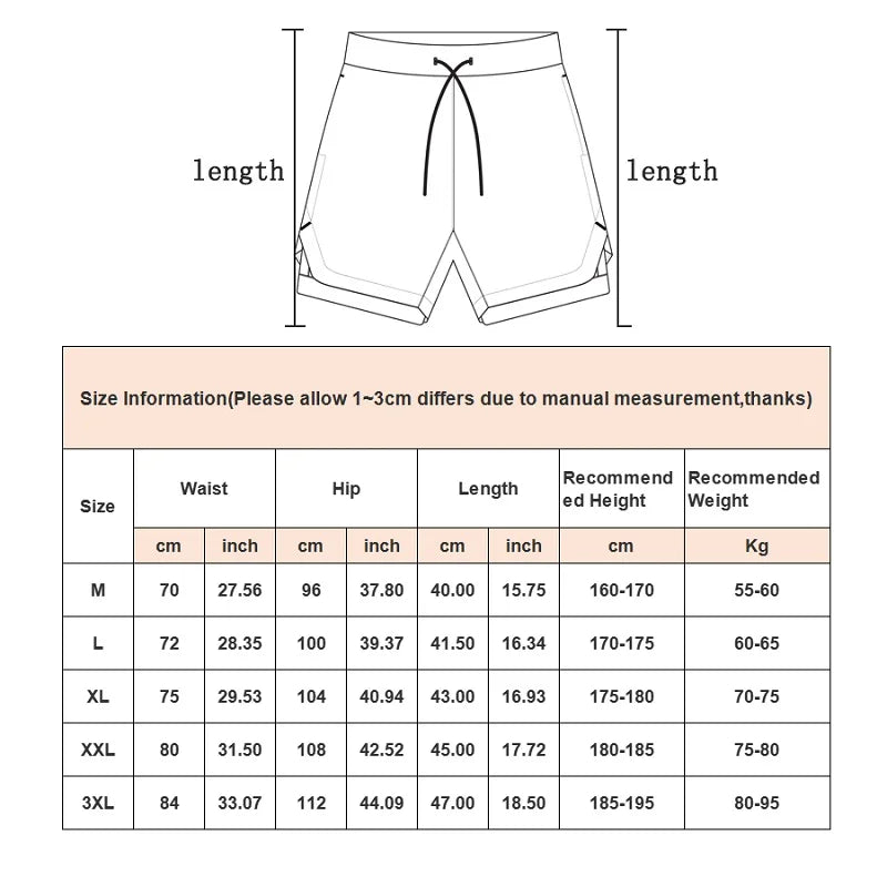 Men’s 2-in-1 Running Shorts | Quick-Dry Summer Gym & Training Shorts