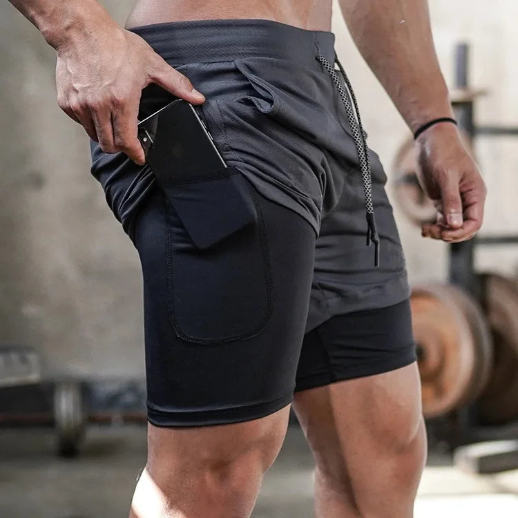 Men’s 2-in-1 Running Shorts | Quick-Dry Summer Gym & Training Shorts