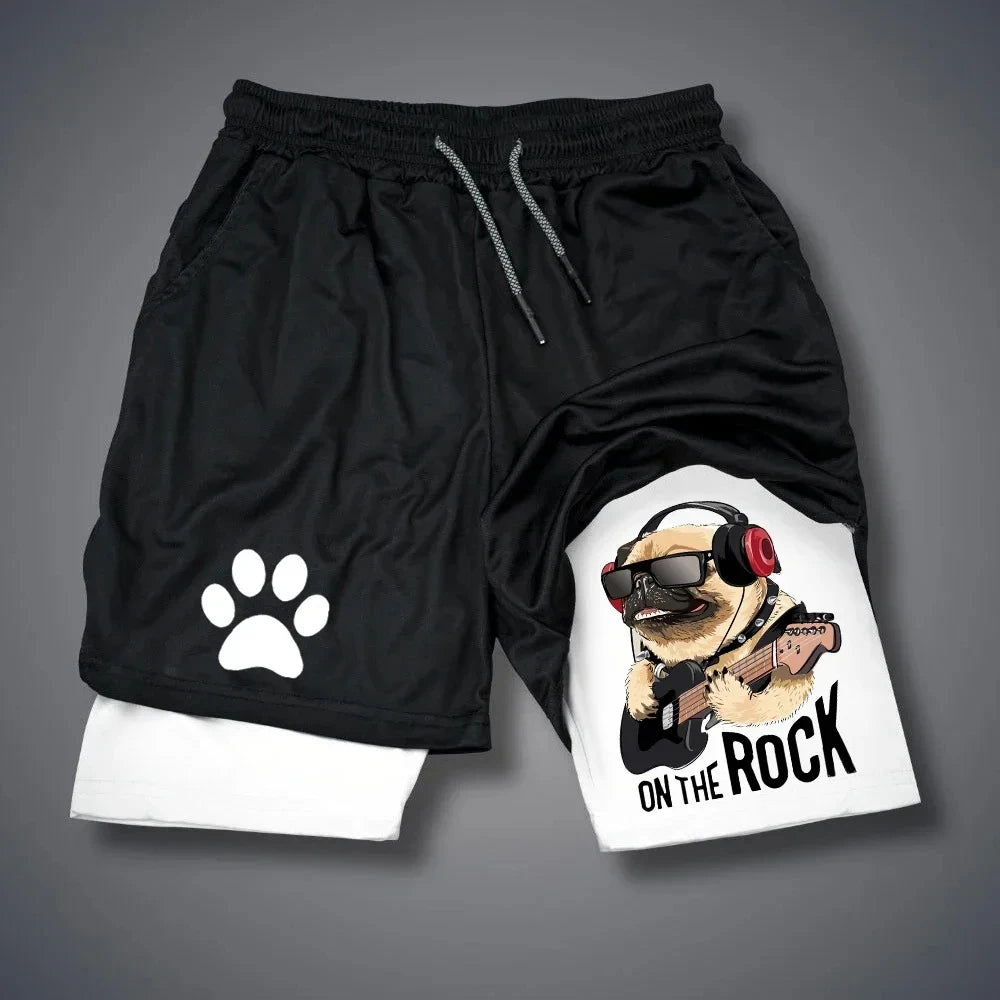 Men’s Running Shorts with Dog Print | Quick-Dry Animal Patterned Gym & Fitness Wear