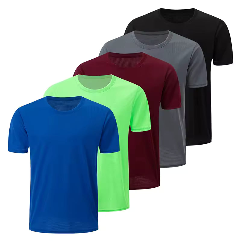 Men’s Solid Color Waffle Sports Shirt | Short Sleeve Running & Training Top
