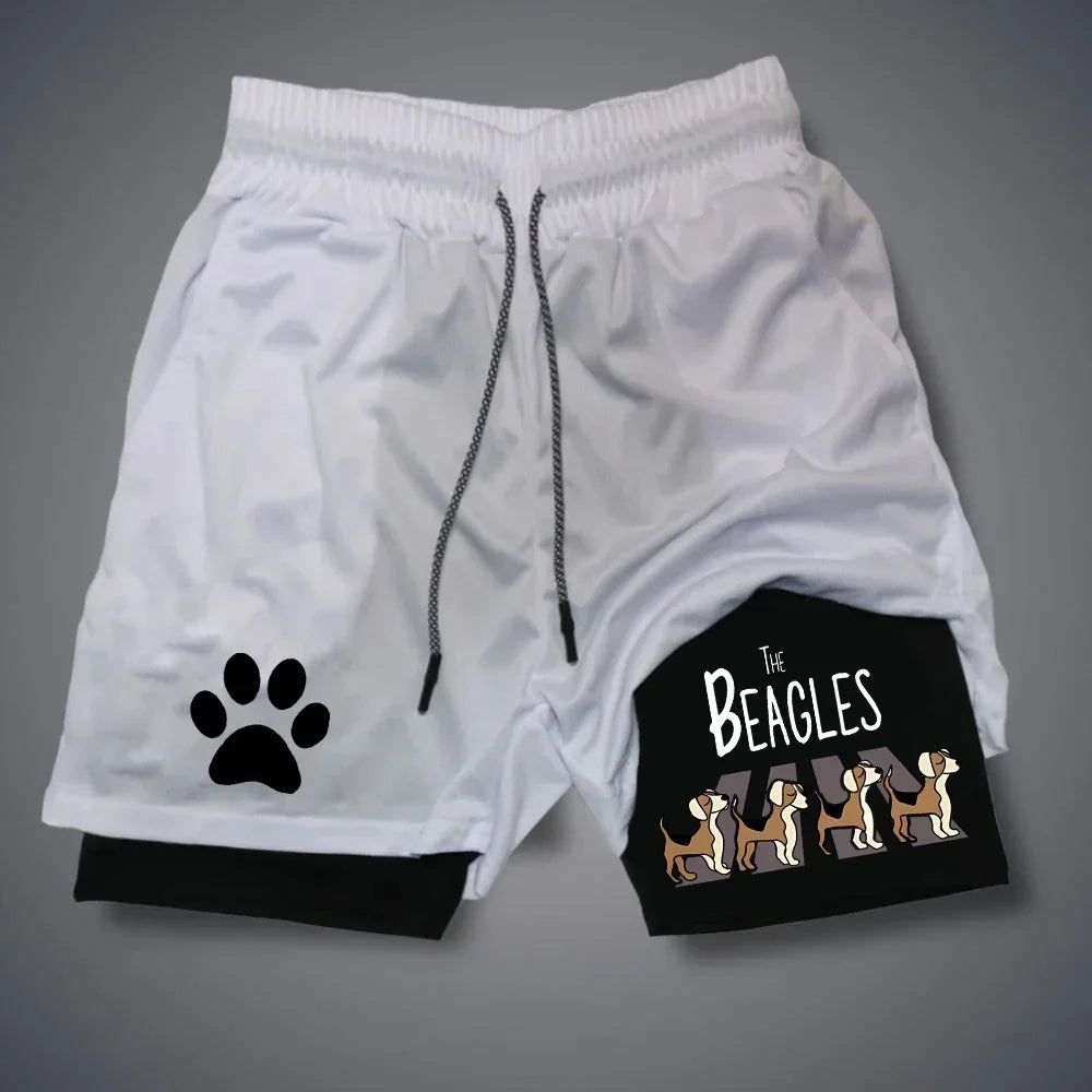 Men’s Running Shorts with Dog Print | Quick-Dry Animal Patterned Gym & Fitness Wear