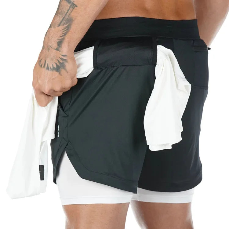 Men’s 2-in-1 Running Shorts | Quick-Dry Summer Gym & Training Shorts