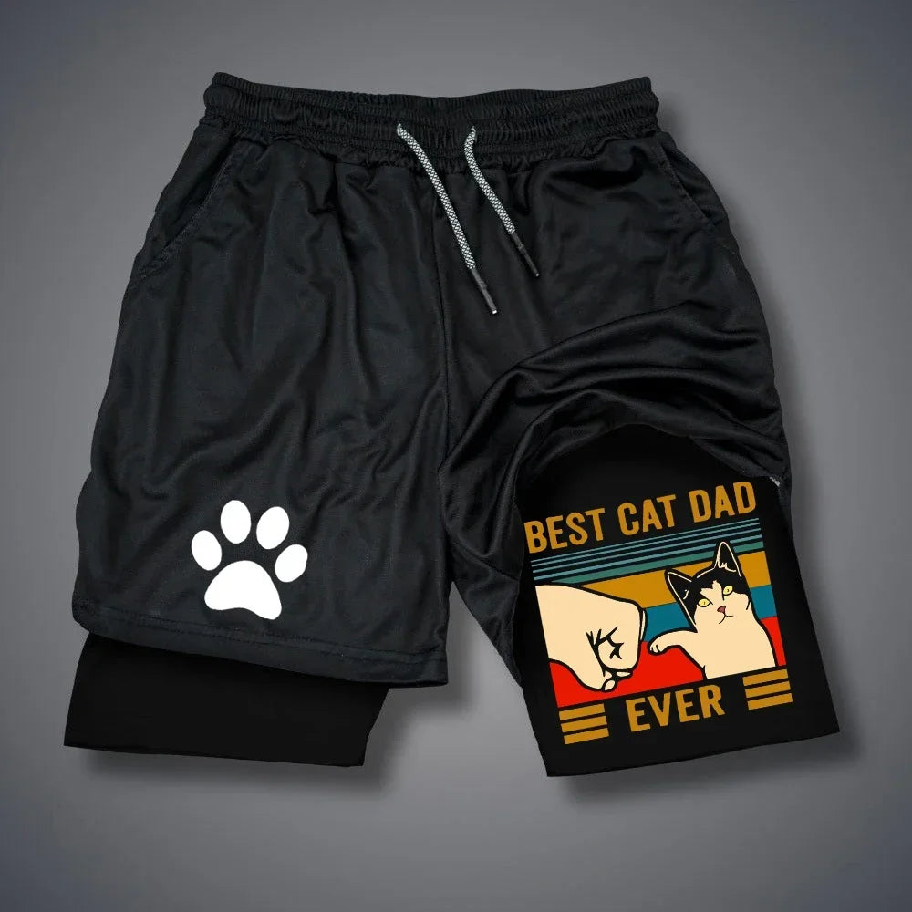 Men’s Running Shorts with Dog Print | Quick-Dry Animal Patterned Gym & Fitness Wear