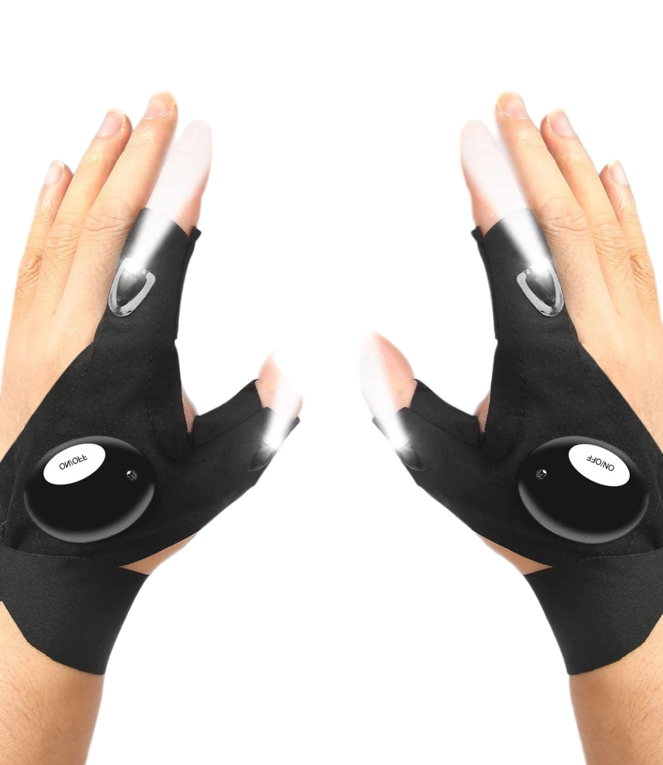 Waterproof LED Flashlight Gloves | Half Finger Design for Fishing, Biking & Night Running