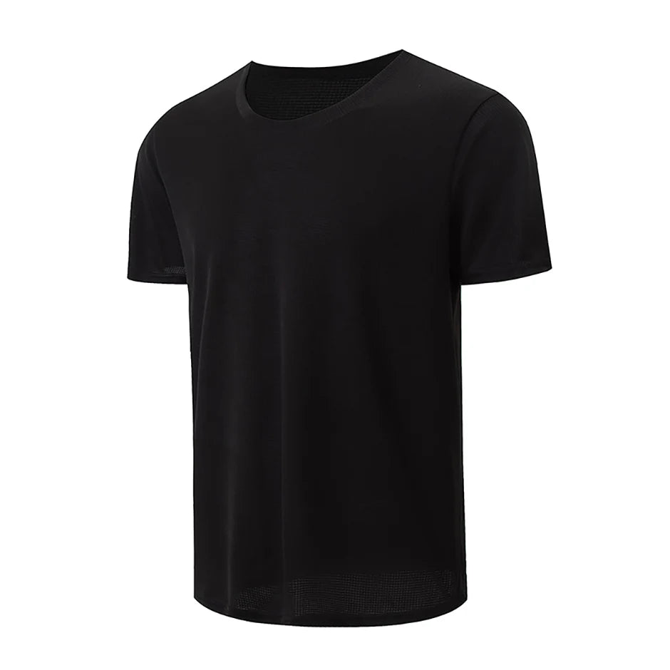 Men’s Solid Color Waffle Sports Shirt | Short Sleeve Running & Training Top