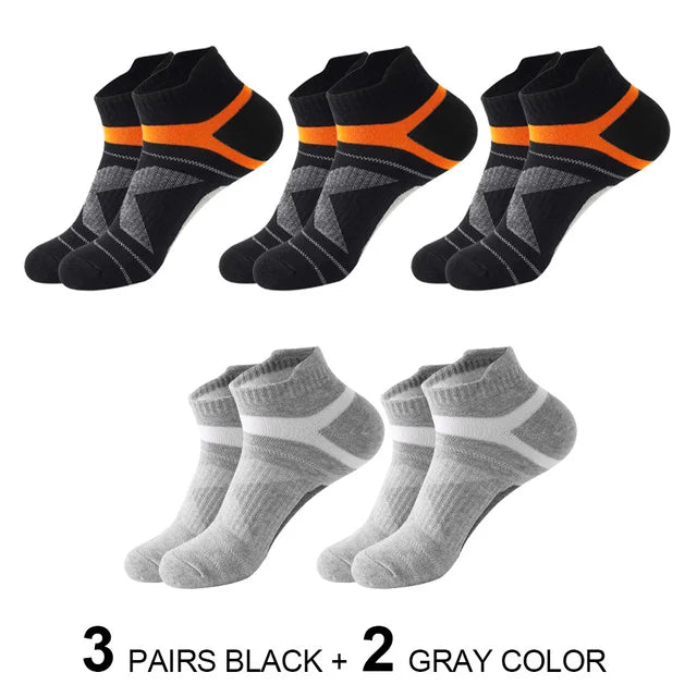 5-Pack Men’s Breathable Socks | Casual Cotton Ankle Socks for Running & Fitness