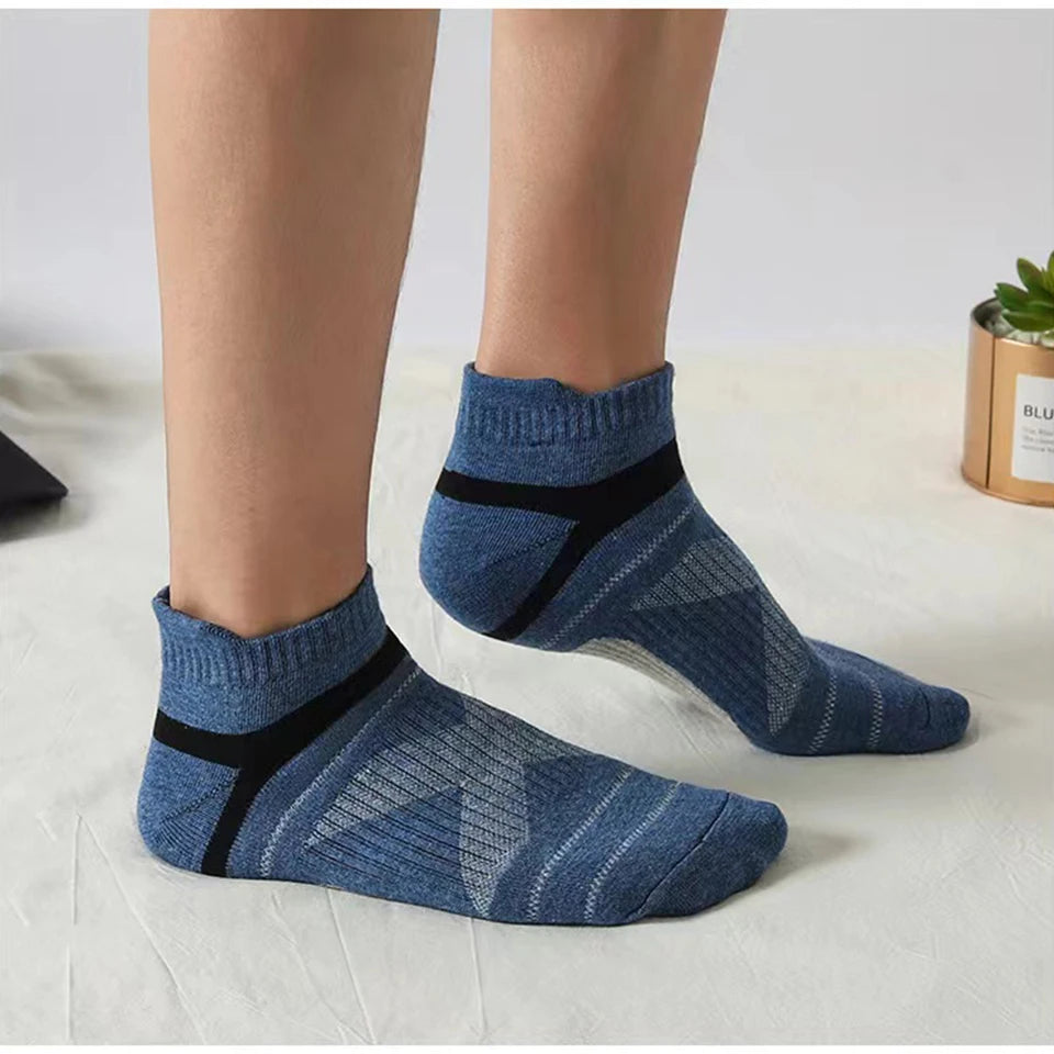 5-Pack Men’s Breathable Socks | Casual Cotton Ankle Socks for Running & Fitness