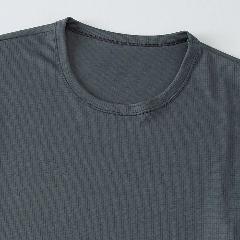 Men’s Solid Color Waffle Sports Shirt | Short Sleeve Running & Training Top
