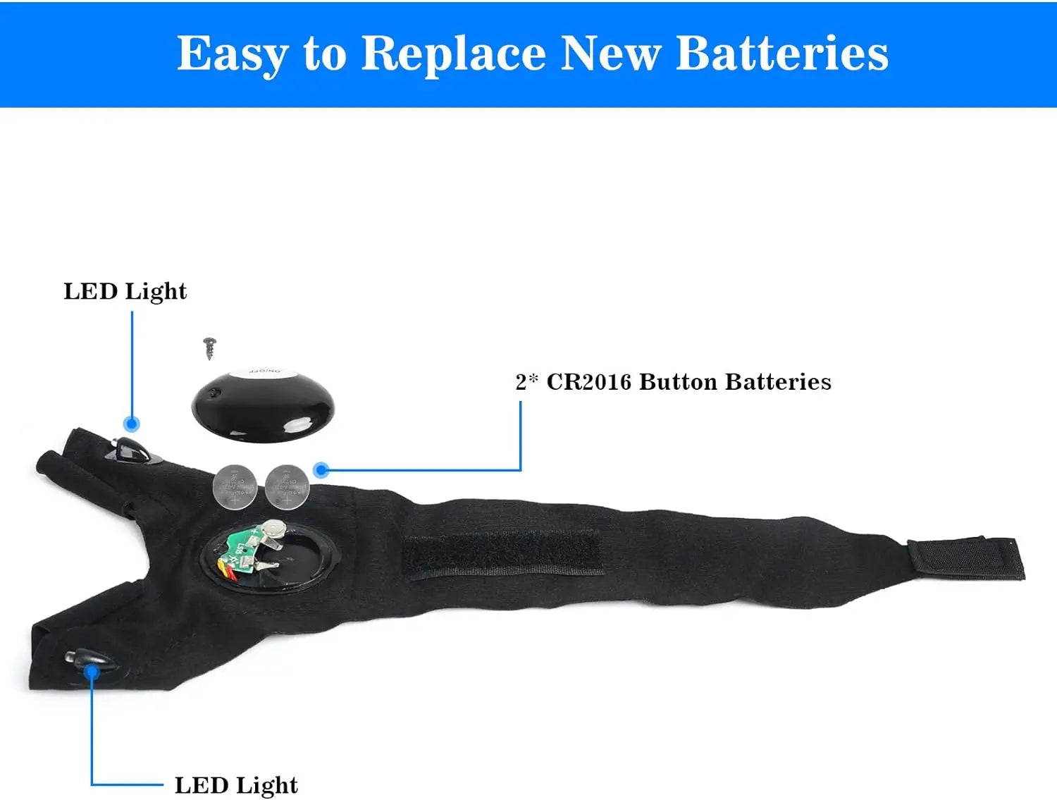Waterproof LED Flashlight Gloves | Half Finger Design for Fishing, Biking & Night Running