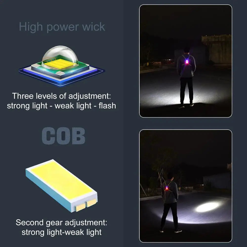 LED Running Vest with Rechargeable Battery | Ultra Bright Night Running Light, 65° Adjustable Beam