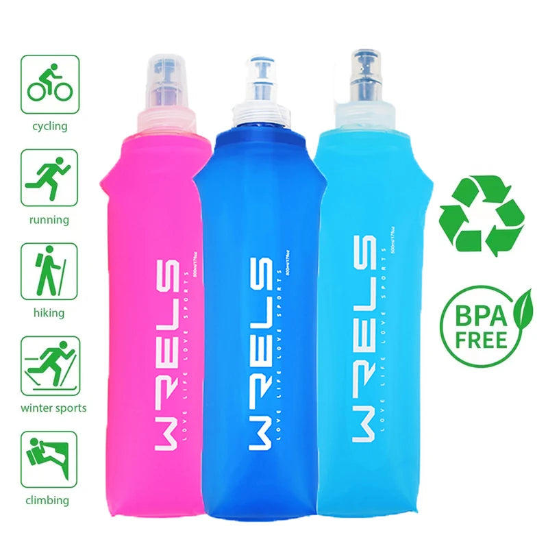 Portable Collapsible Water Bottle | Silicone Bottle for Running, Camping & Outdoors