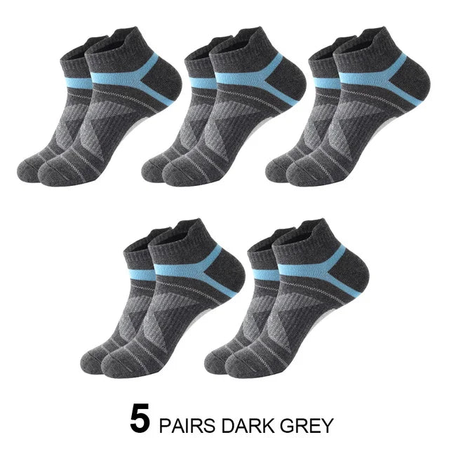 5-Pack Men’s Breathable Socks | Casual Cotton Ankle Socks for Running & Fitness
