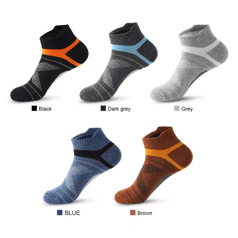 5-Pack Men’s Breathable Socks | Casual Cotton Ankle Socks for Running & Fitness