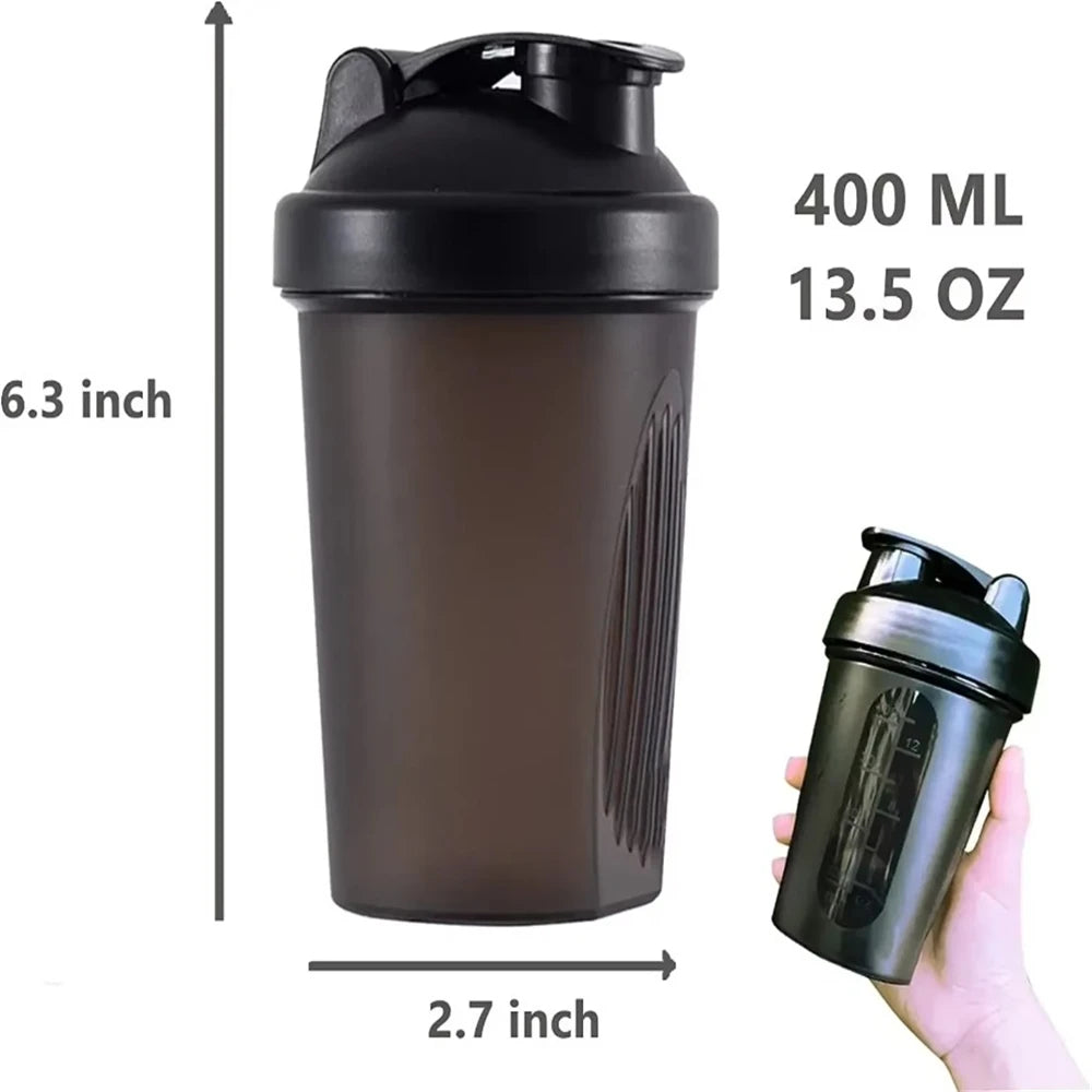 400ml Shaker Bottle with Mixing Ball | Leak-Proof Fitness & Protein Shake Cup